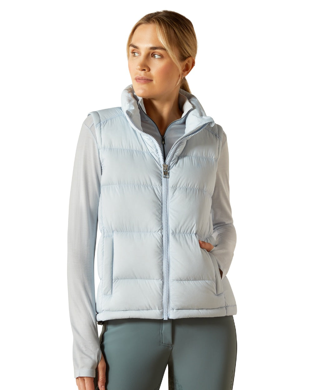 Skyway Coloured Ariat Womens Ultra Puff Down Vest on white background
