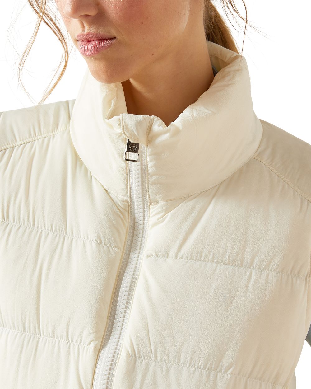 Star White Coloured Ariat Womens Ultra Puff Down Vest on white background