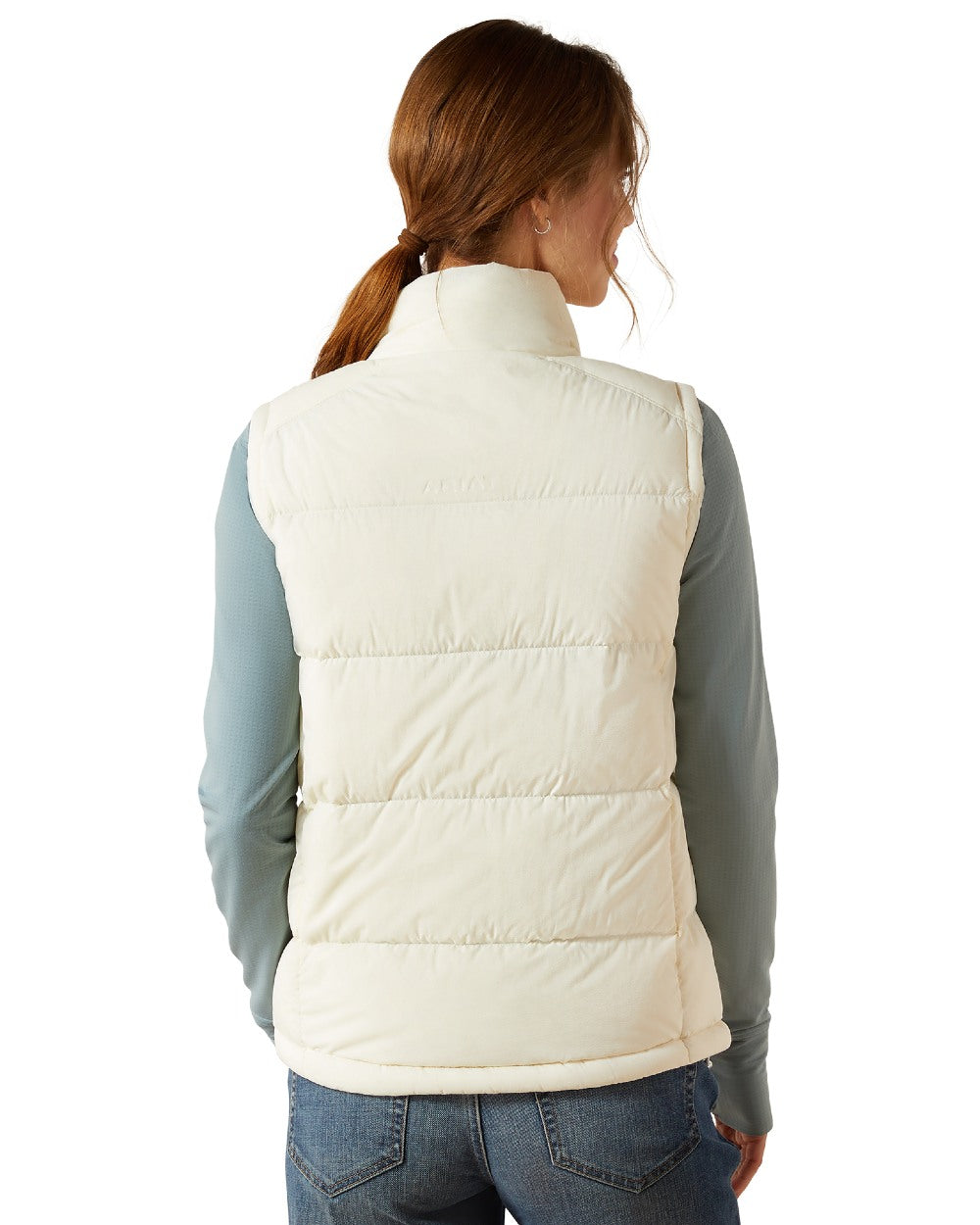 Star White Coloured Ariat Womens Ultra Puff Down Vest on white background