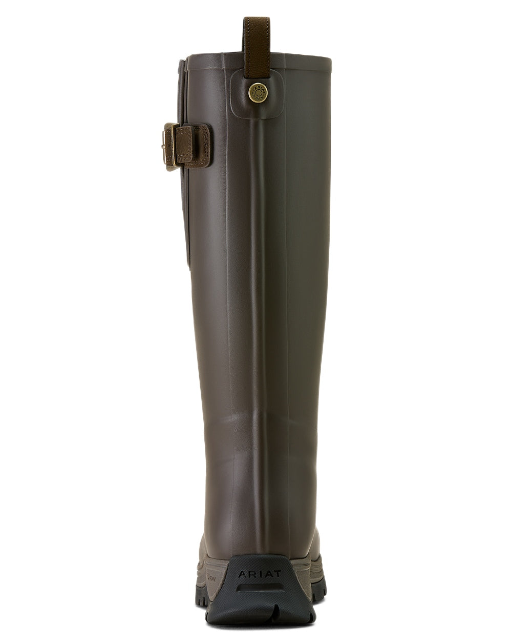Bracken Brown coloured Ariat Womens Woodstock Rubber Boots on white background