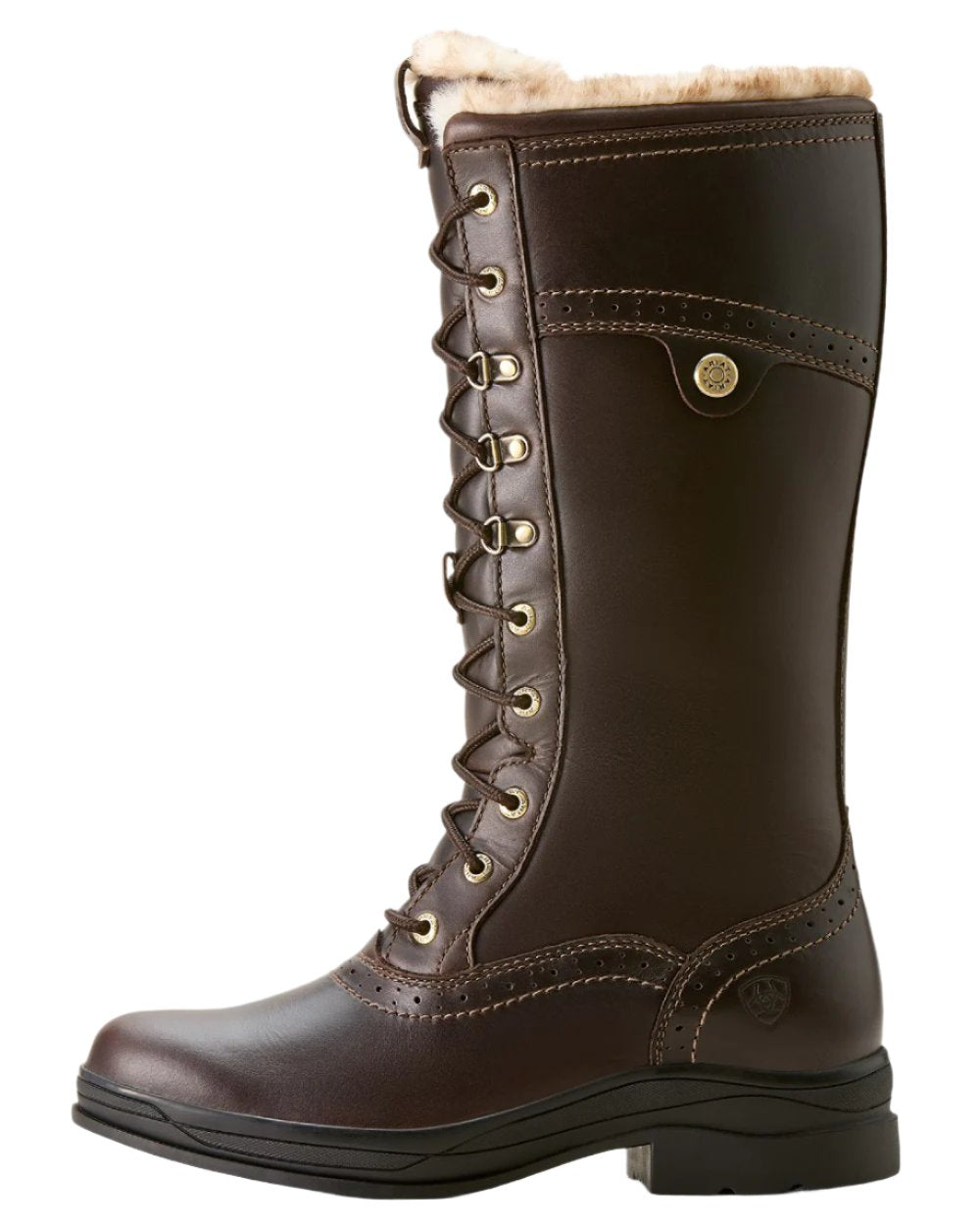 Dark Mocha Ariat Womens Wythburn II Sherpa Waterproof Boots on white background
