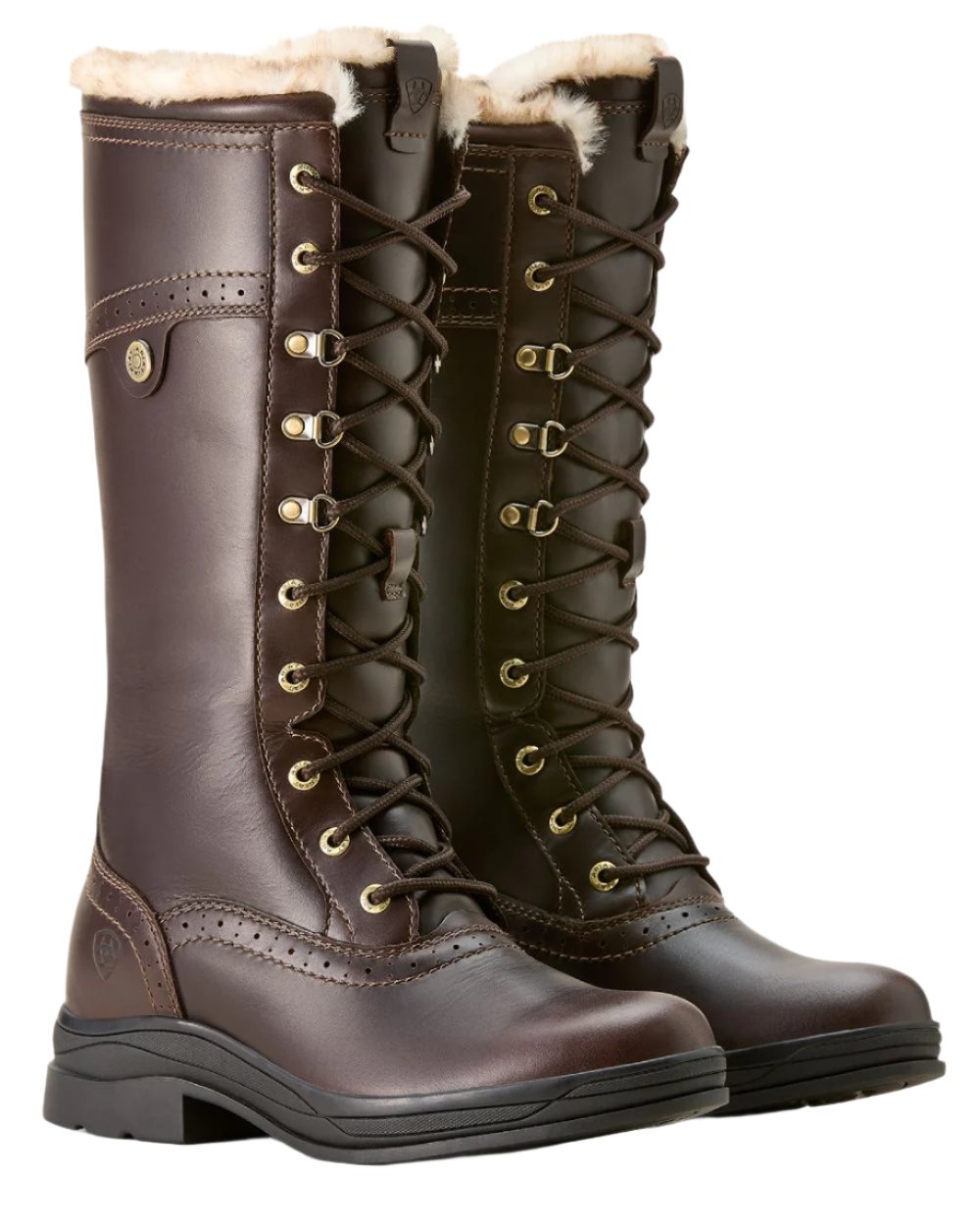 Dark Mocha Ariat Womens Wythburn II Sherpa Waterproof Boots on white background