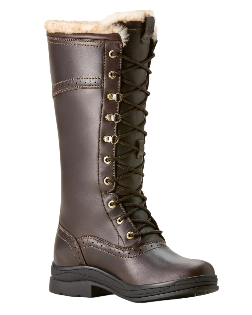 Dark Mocha Ariat Womens Wythburn II Sherpa Waterproof Boots on white background