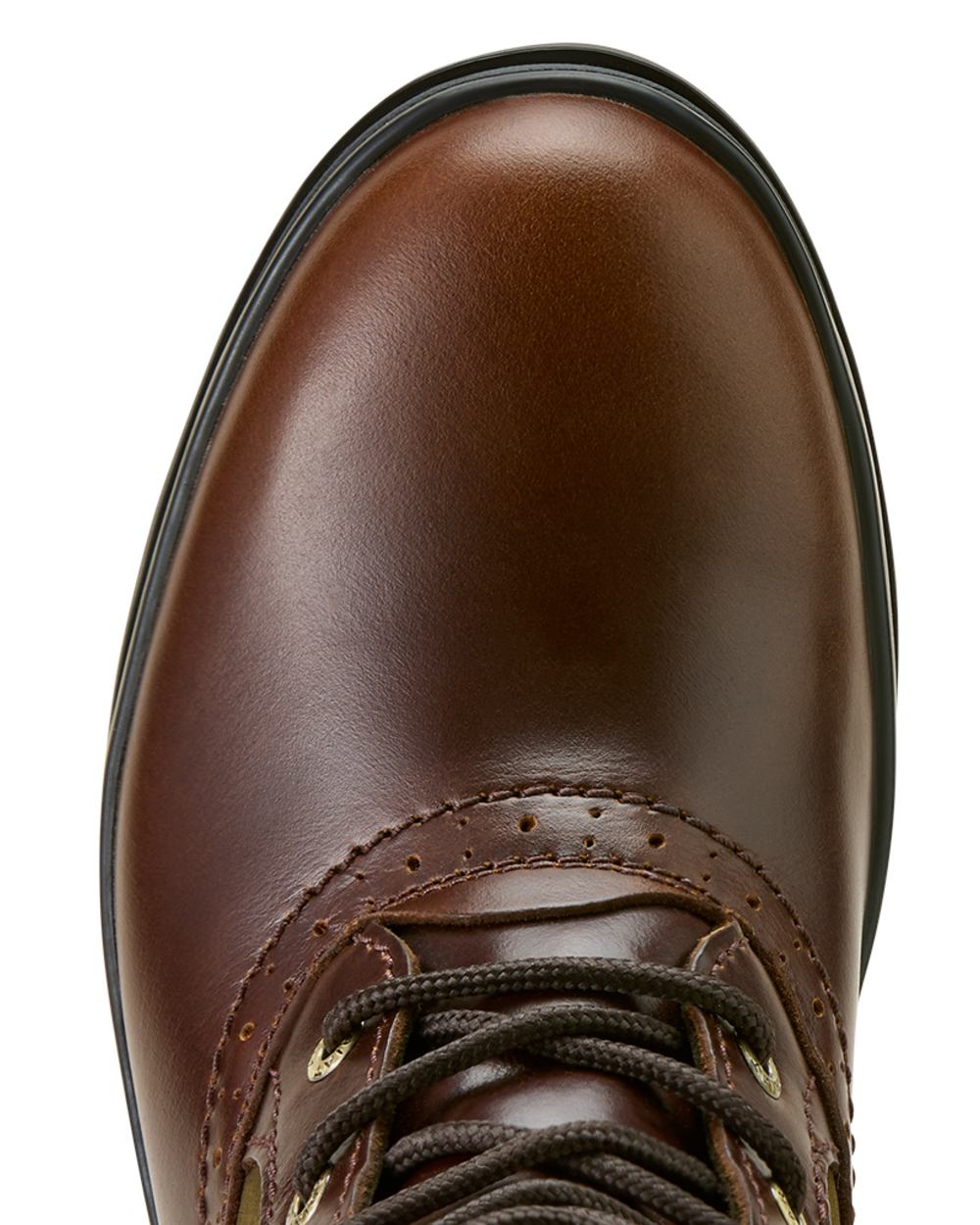 Tobacco Brown Coloured Ariat Womens Wythburn II Waterproof Boots On A White Background