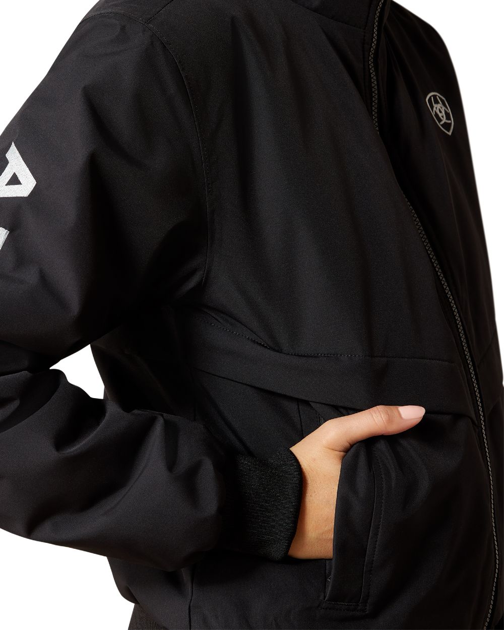 Black Coloured Ariat Womens Stable 2.0 Insulated Jacket on white background