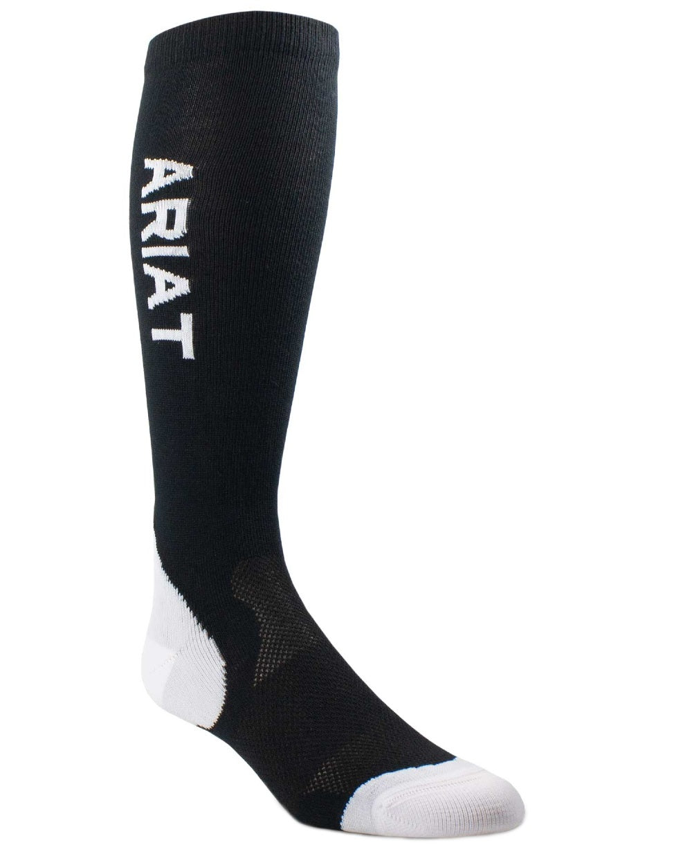 Black White coloured AriatTEK Performance Socks on white background