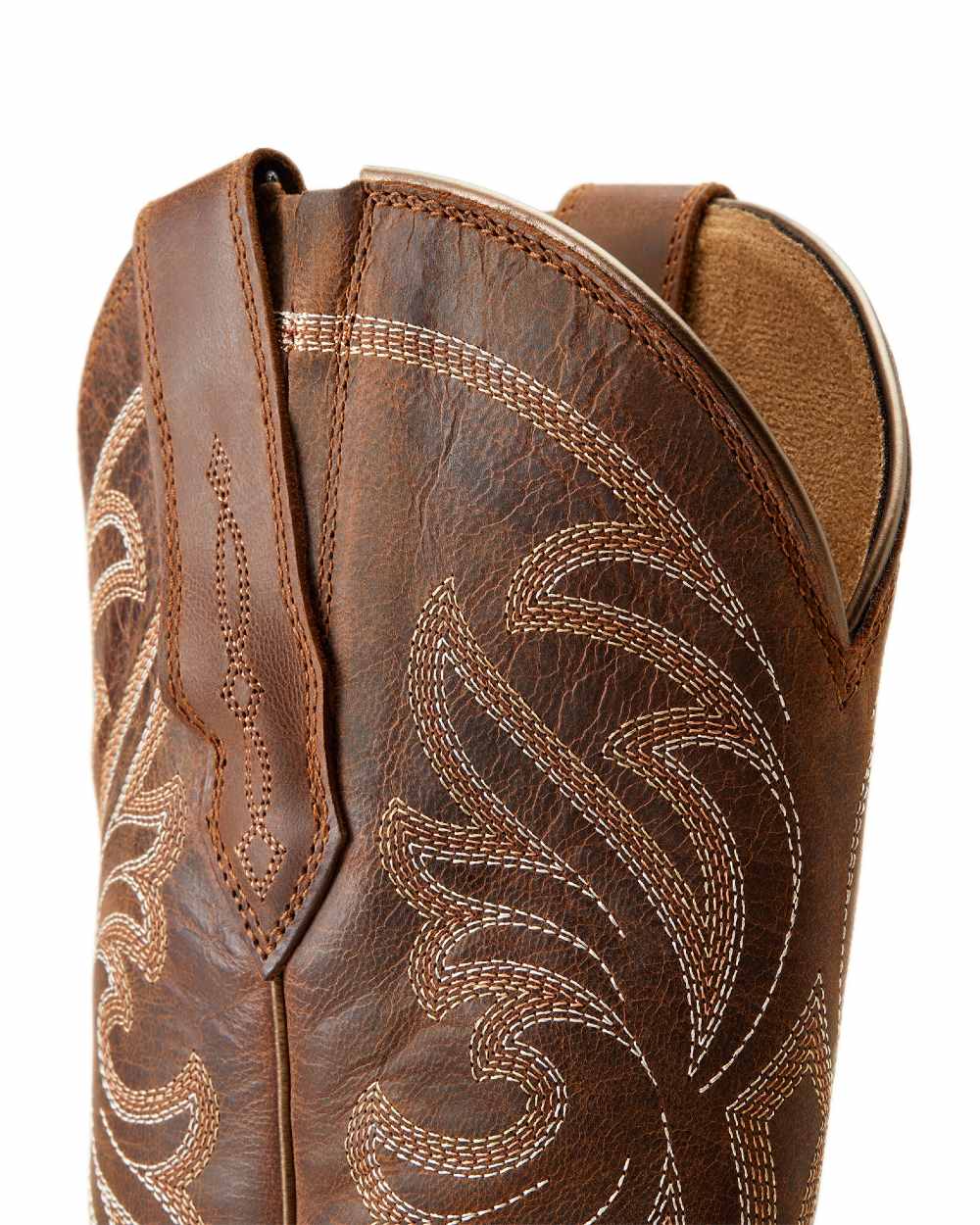 Sassy Brown Coloured Ariat Womens Heritage J Toe Stretchfit Boots On A White Background