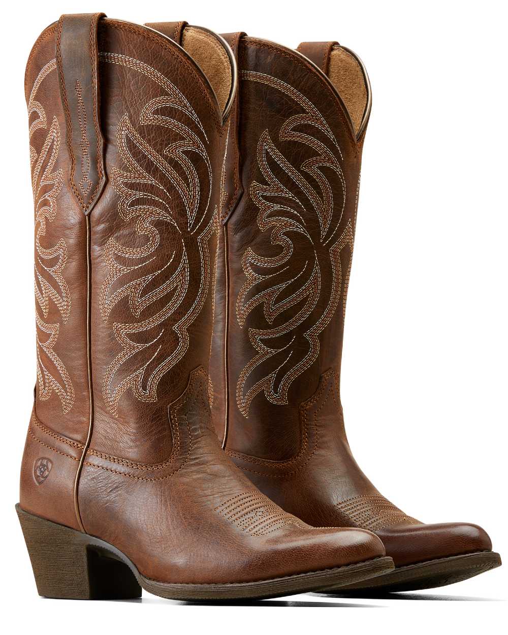 Sassy Brown Coloured Ariat Womens Heritage J Toe Stretchfit Boots On A White Background