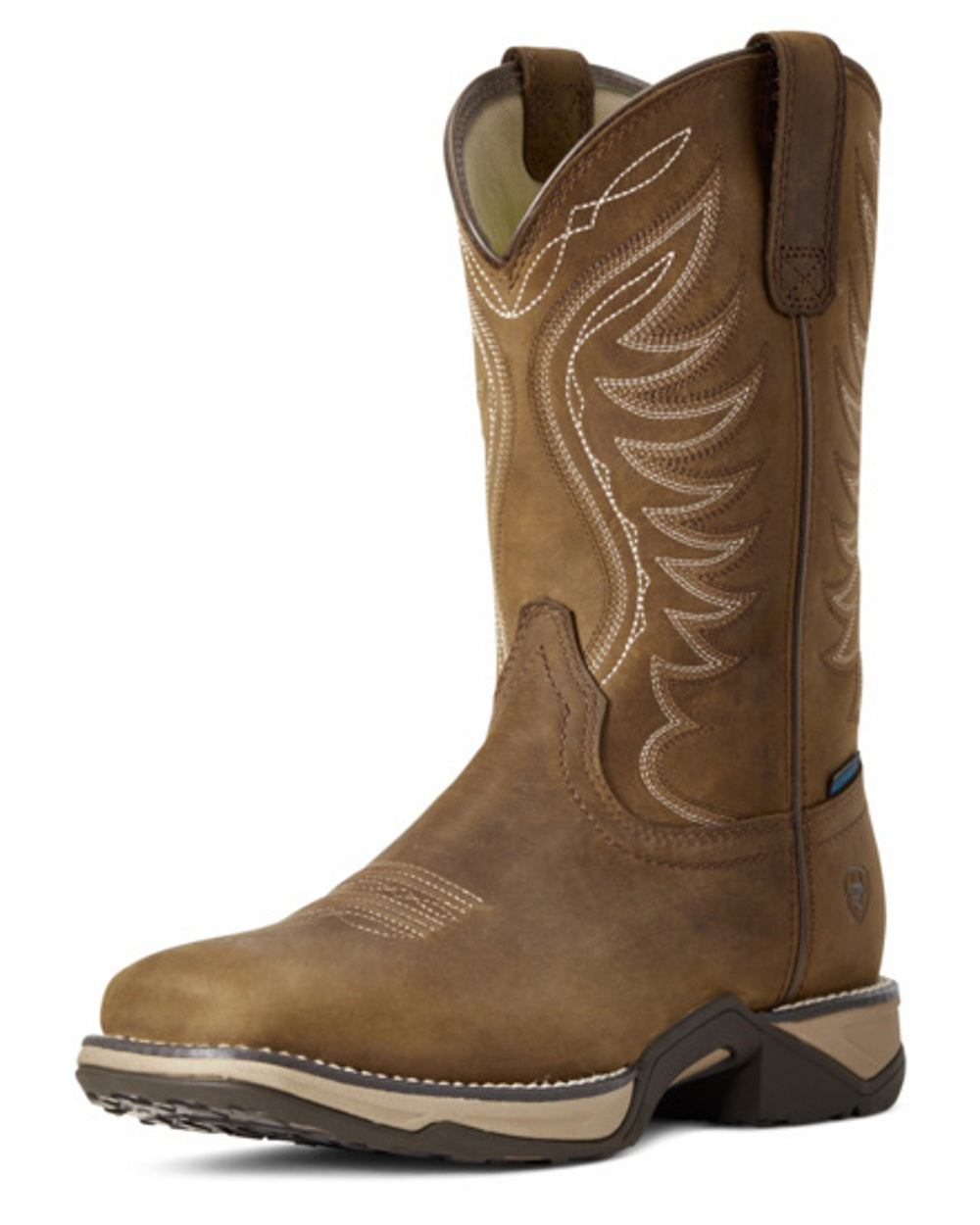 Ariat Womens Anthem Waterproof Western Boots in Distressed Brown