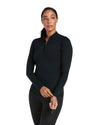 Ariat Womens Ascent 1/4 Zip Base Layer in Black #colour_black