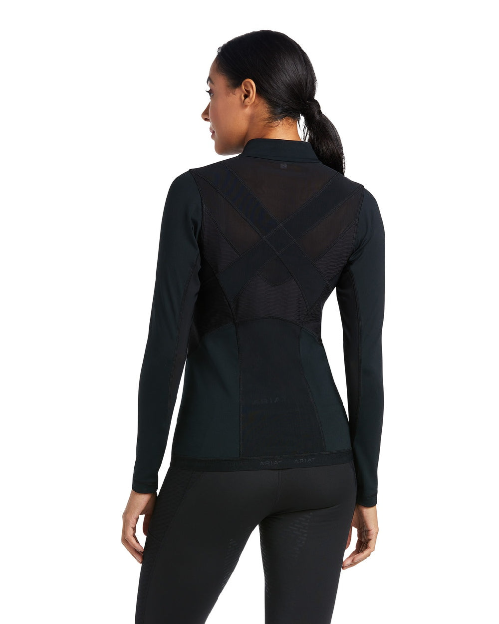 Ariat Womens Ascent 1/4 Zip Base Layer in black