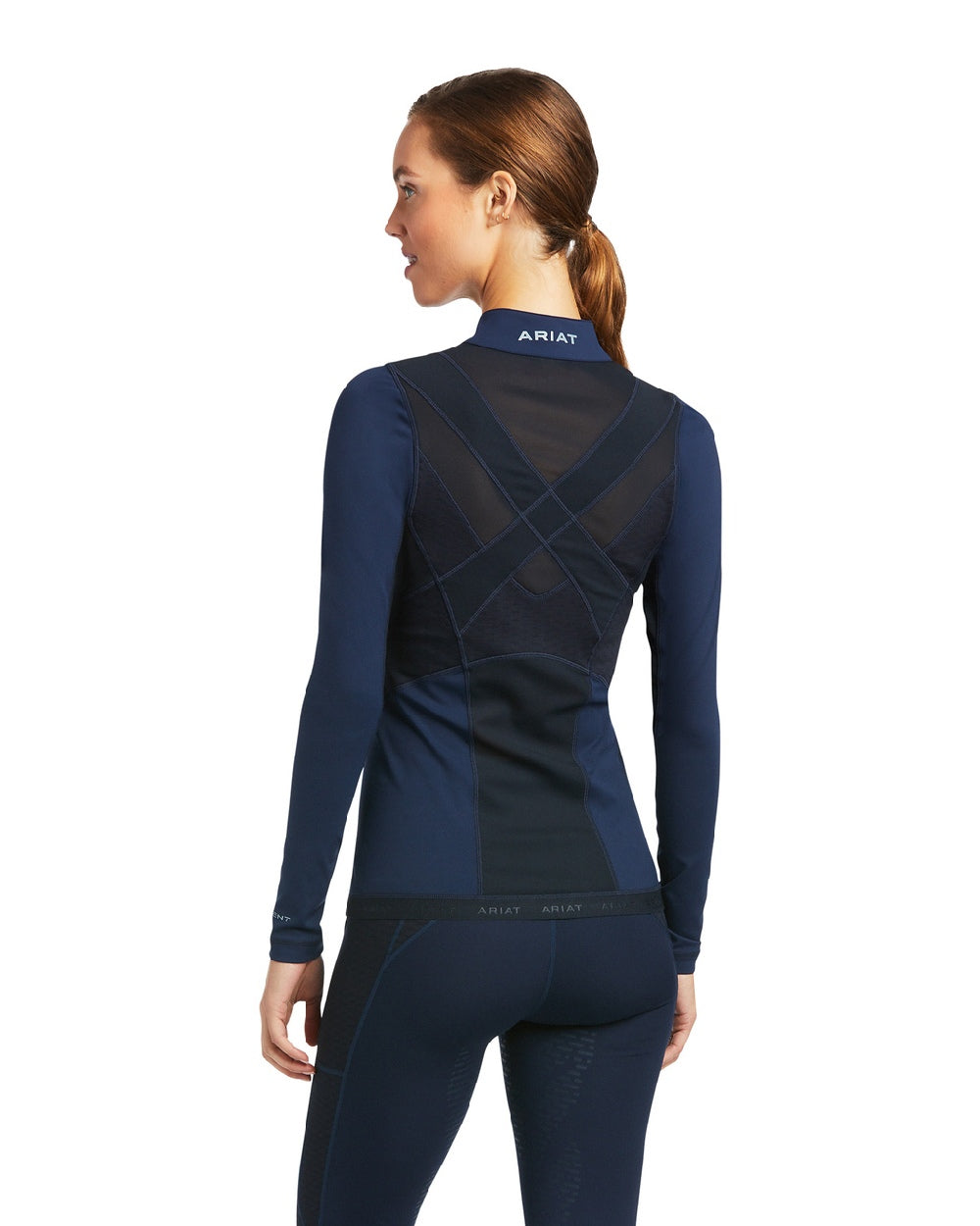 Ariat Womens Ascent 1/4 Zip Base Layer in Navy