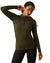 Ariat Womens Ascent 1/4 Zip Base Layer in Relic #colour_relic
