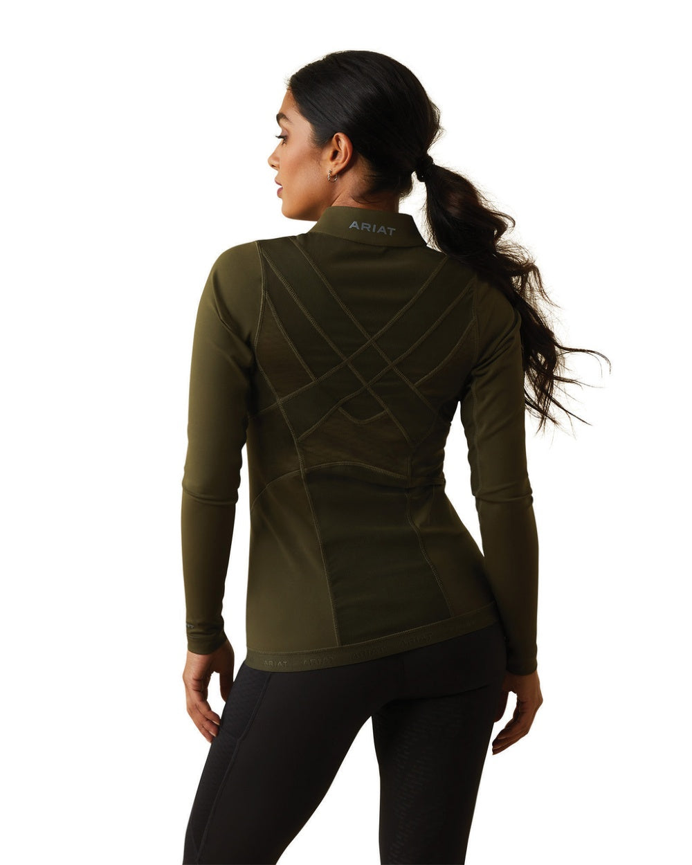 Ariat Womens Ascent 1/4 Zip Base Layer in Relic 