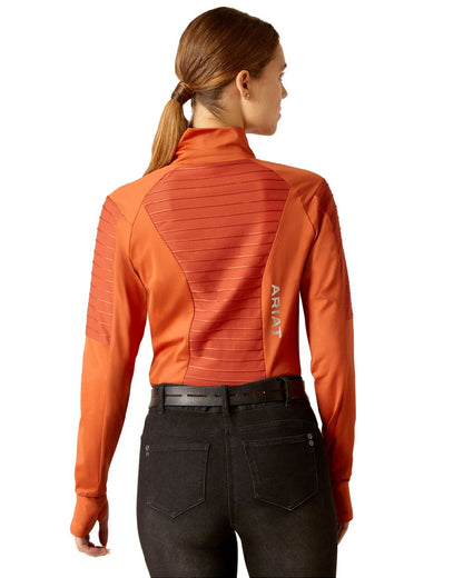 Ariat Womens Facet Long Sleeve Base Layer in Burnt Brick 