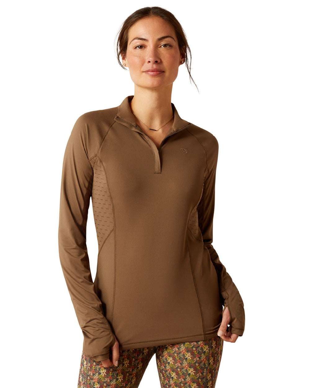 Ariat Womens Lowell 2.0 1/4 Zip Long Sleeve Base Layer in Canteen