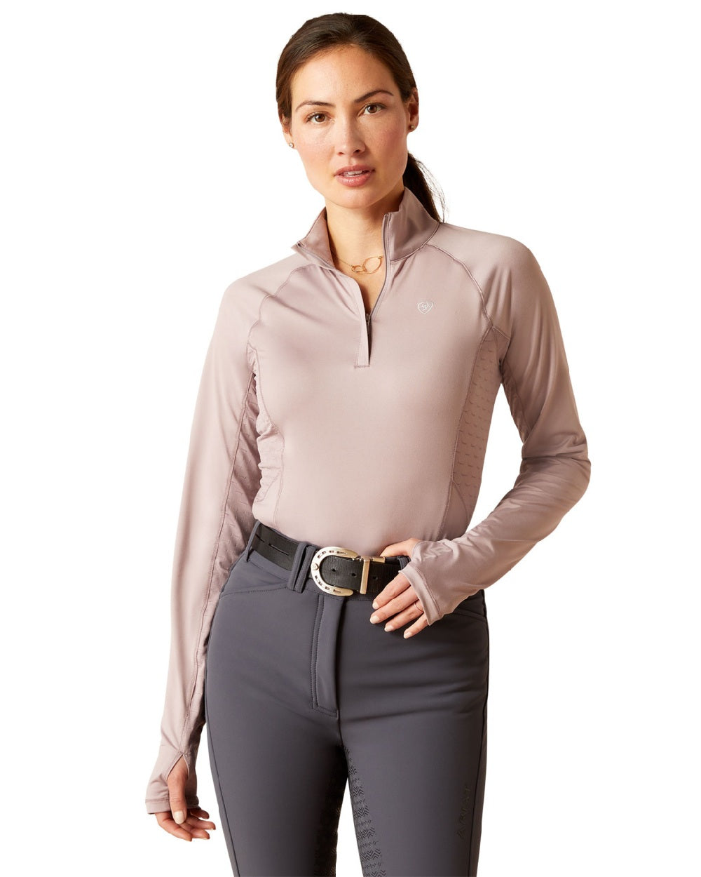 Ariat Womens Lowell 2.0 1/4 Zip Long Sleeve Base Layer in Quail