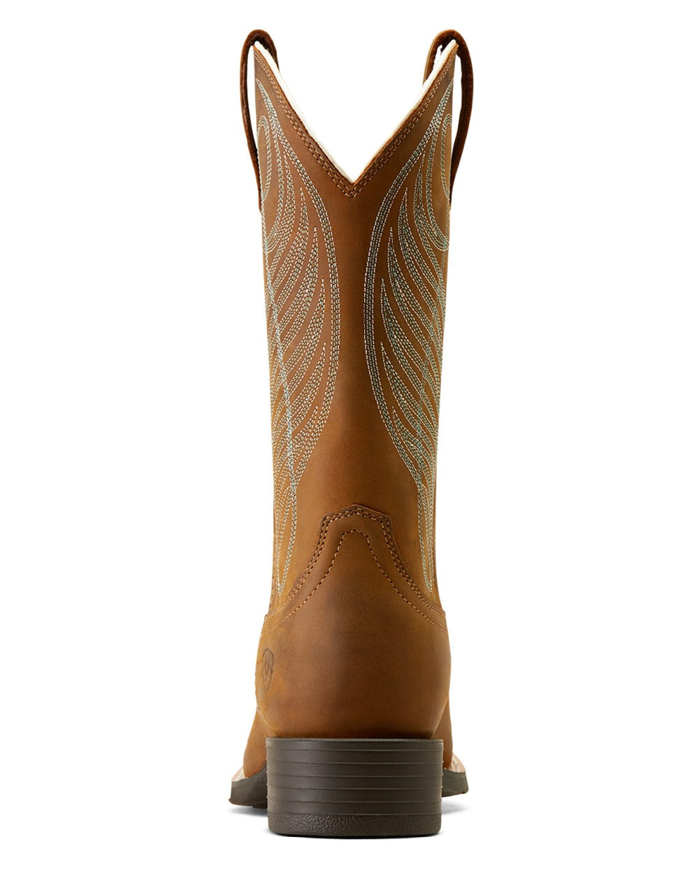 Ariat Womens Round Up Wide Square Toe Western Boot in Powder Brown