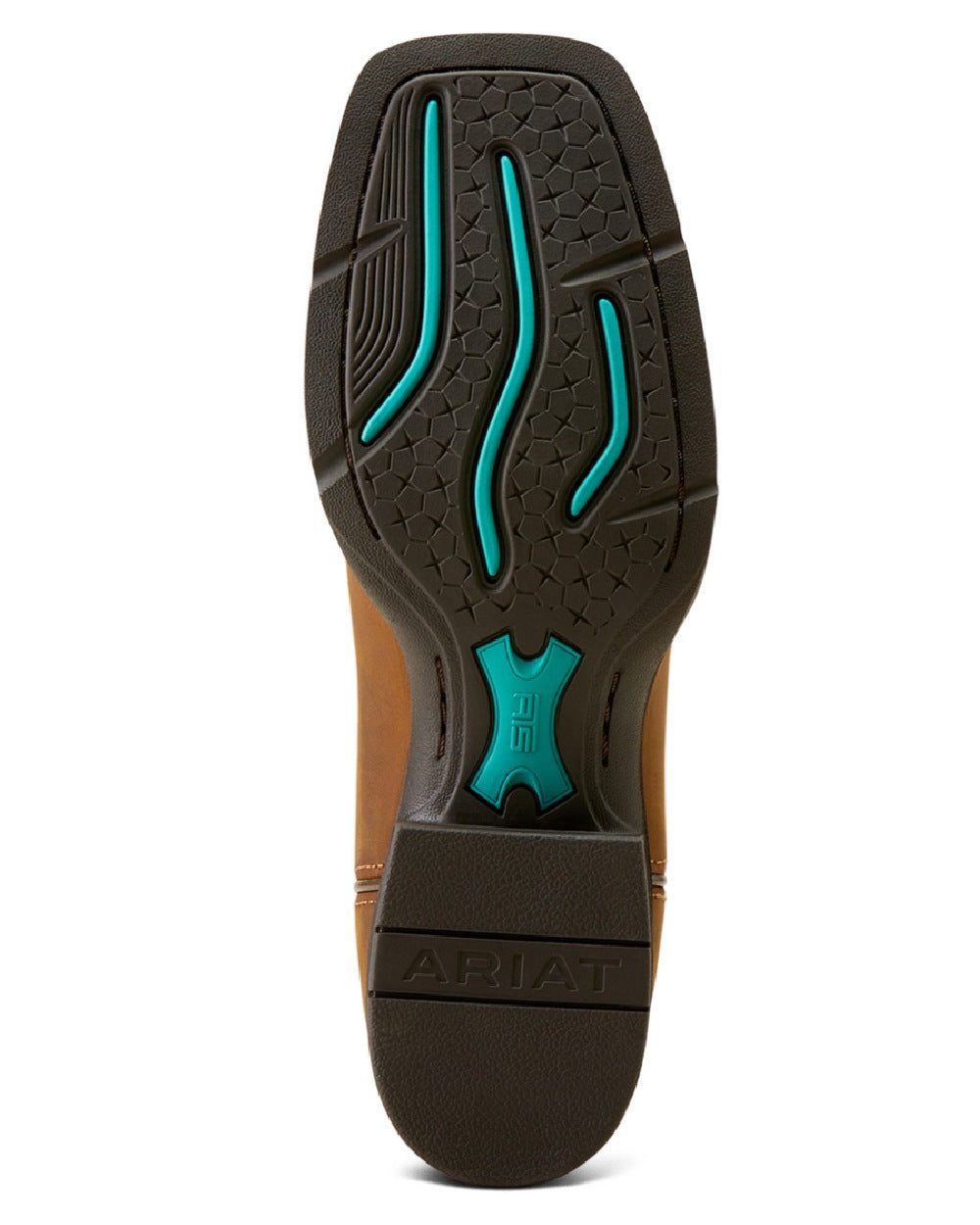 Ariat Womens Round Up Wide Square Toe Western Boot in Powder Brown