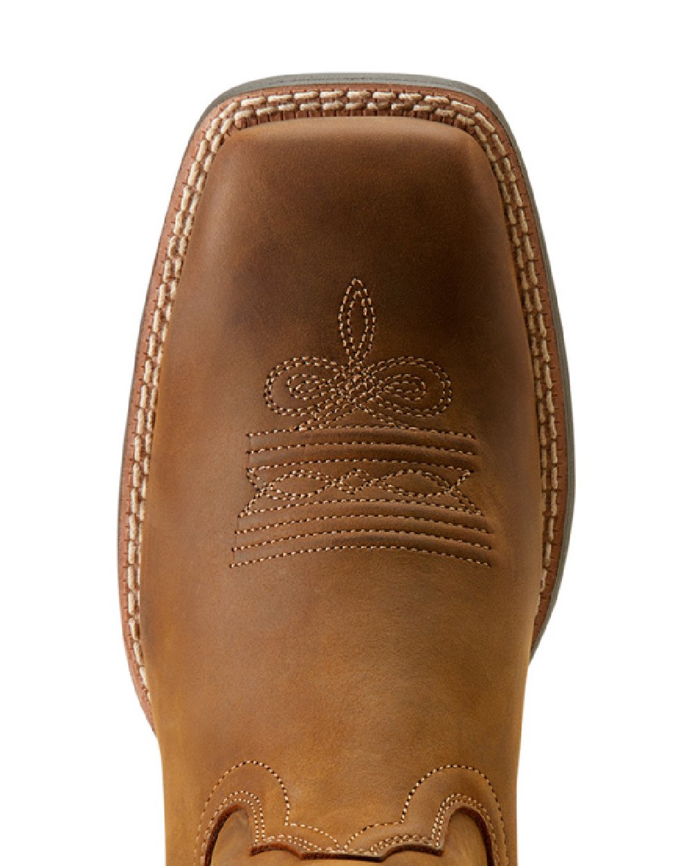 Ariat Womens Round Up Wide Square Toe Western Boot in Powder Brown