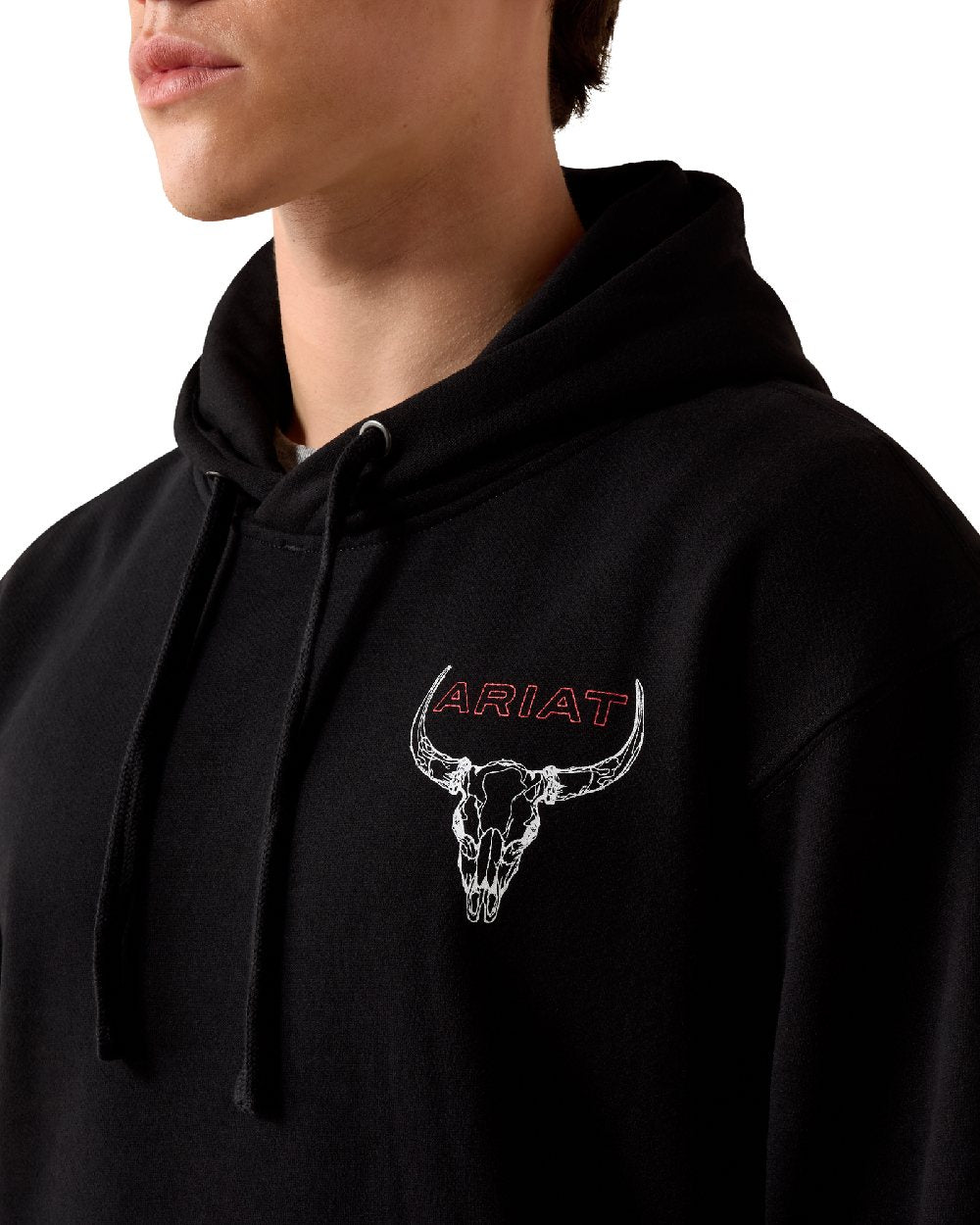 Black Coloured Ariat Mens Bision Bureau Hoodie on White Background