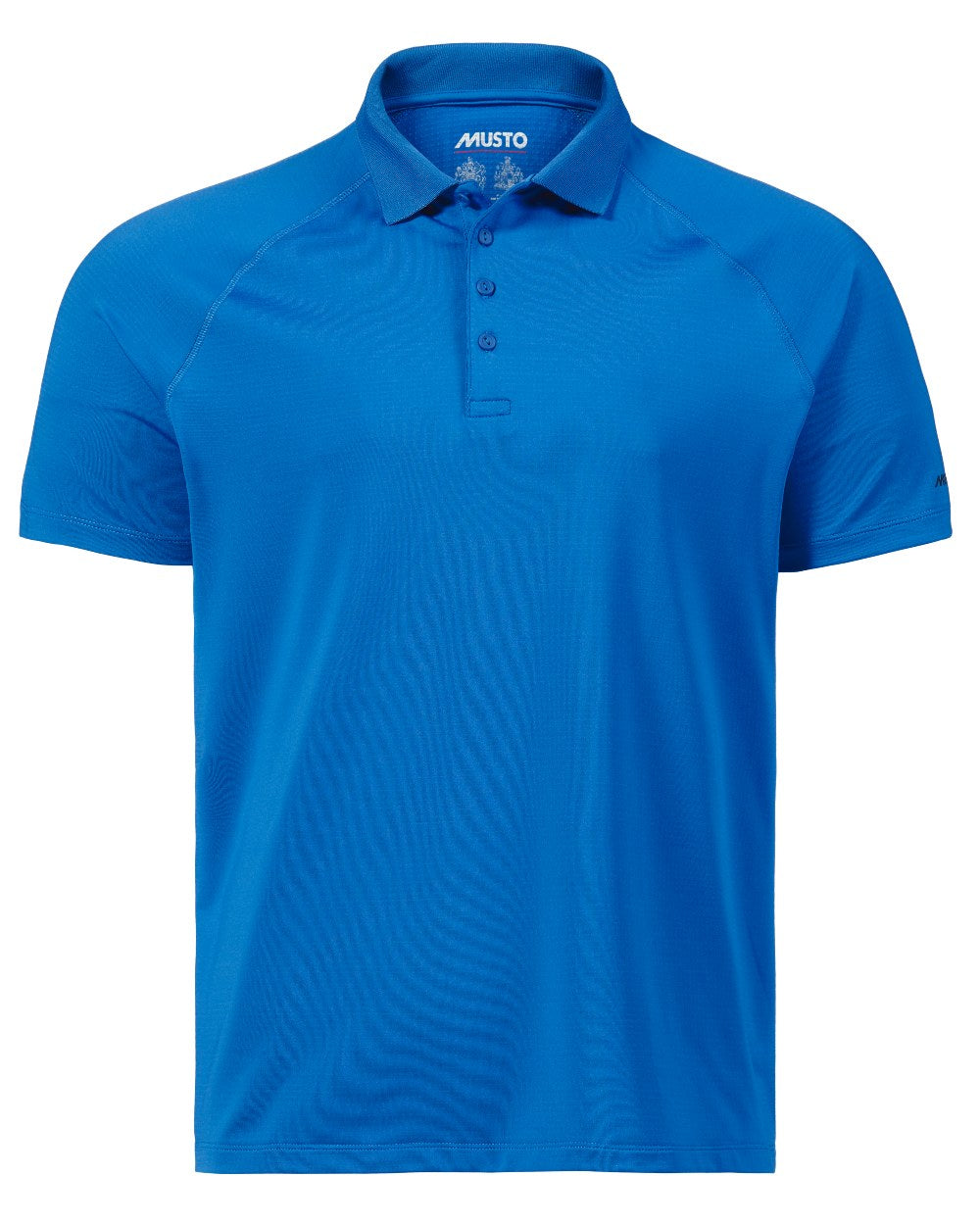 Aruba Blue Coloured Musto Mens Evolution Sunblock Short Sleeve Polo Shirt 2.0 On A White Background 