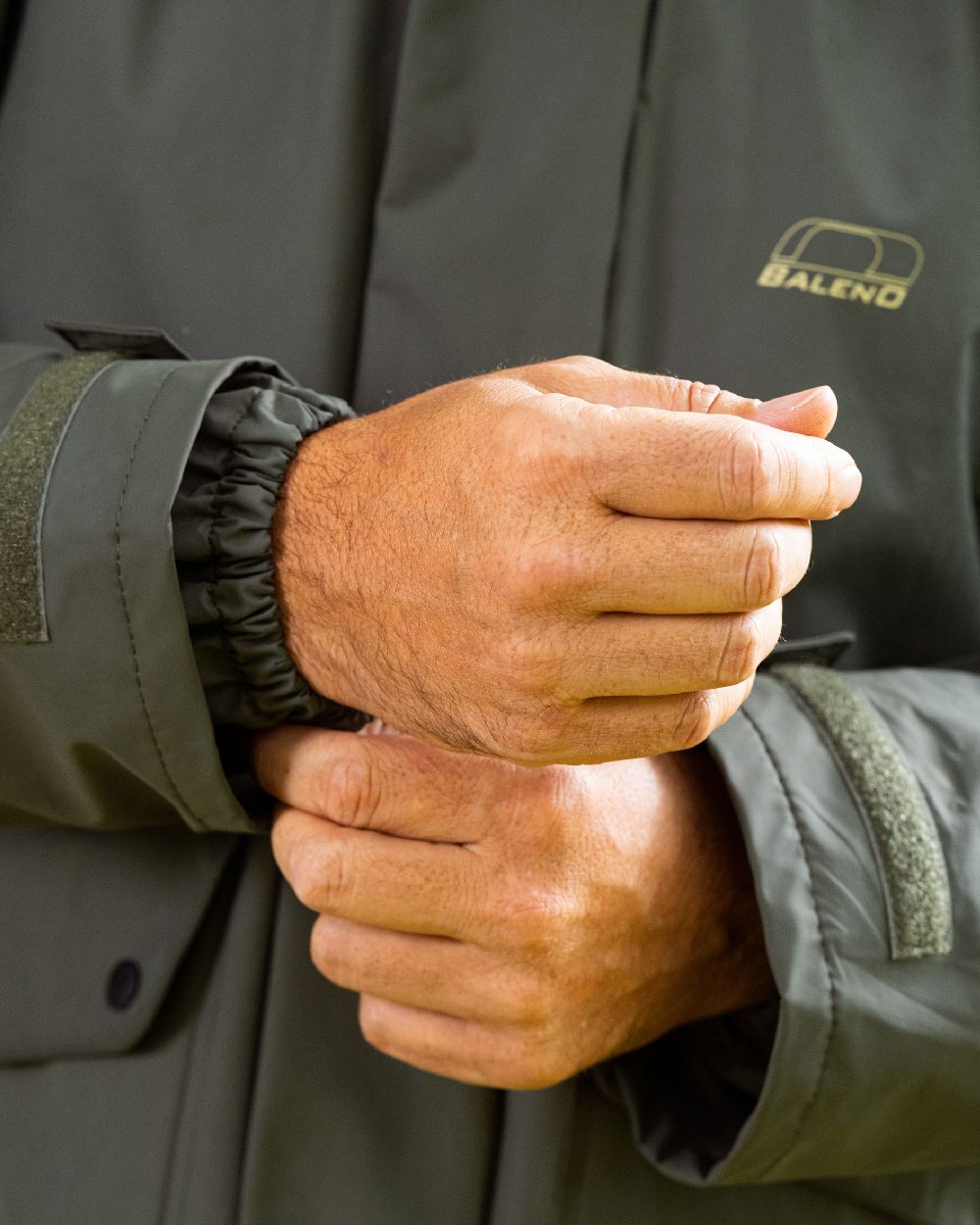 Khaki Coloured Baleno Arras Rain Jacket on white background