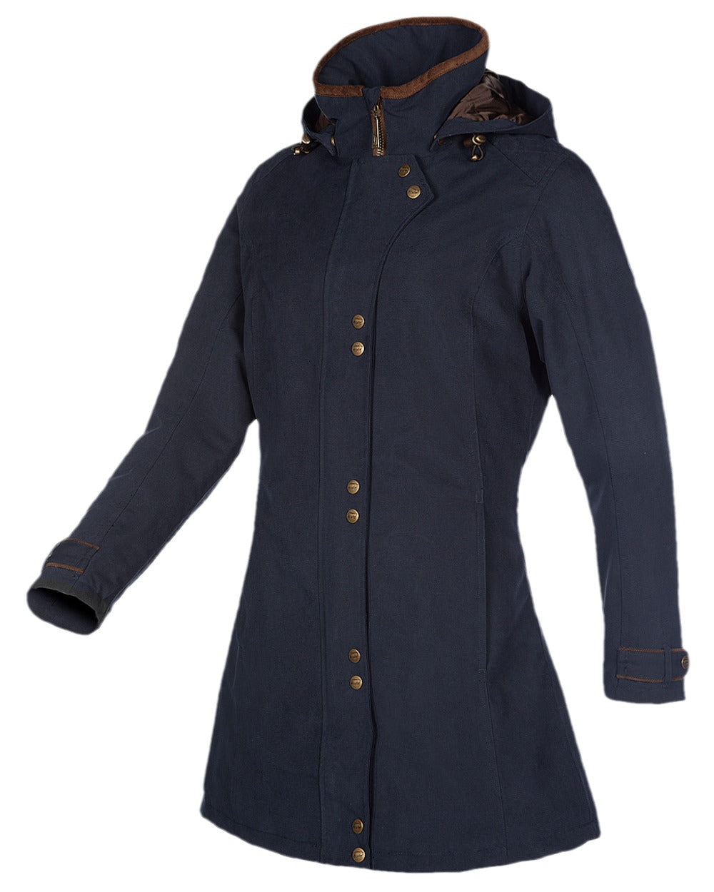 Dark Blue Coloured Baleno Brooklands Waterproof Coat on white background