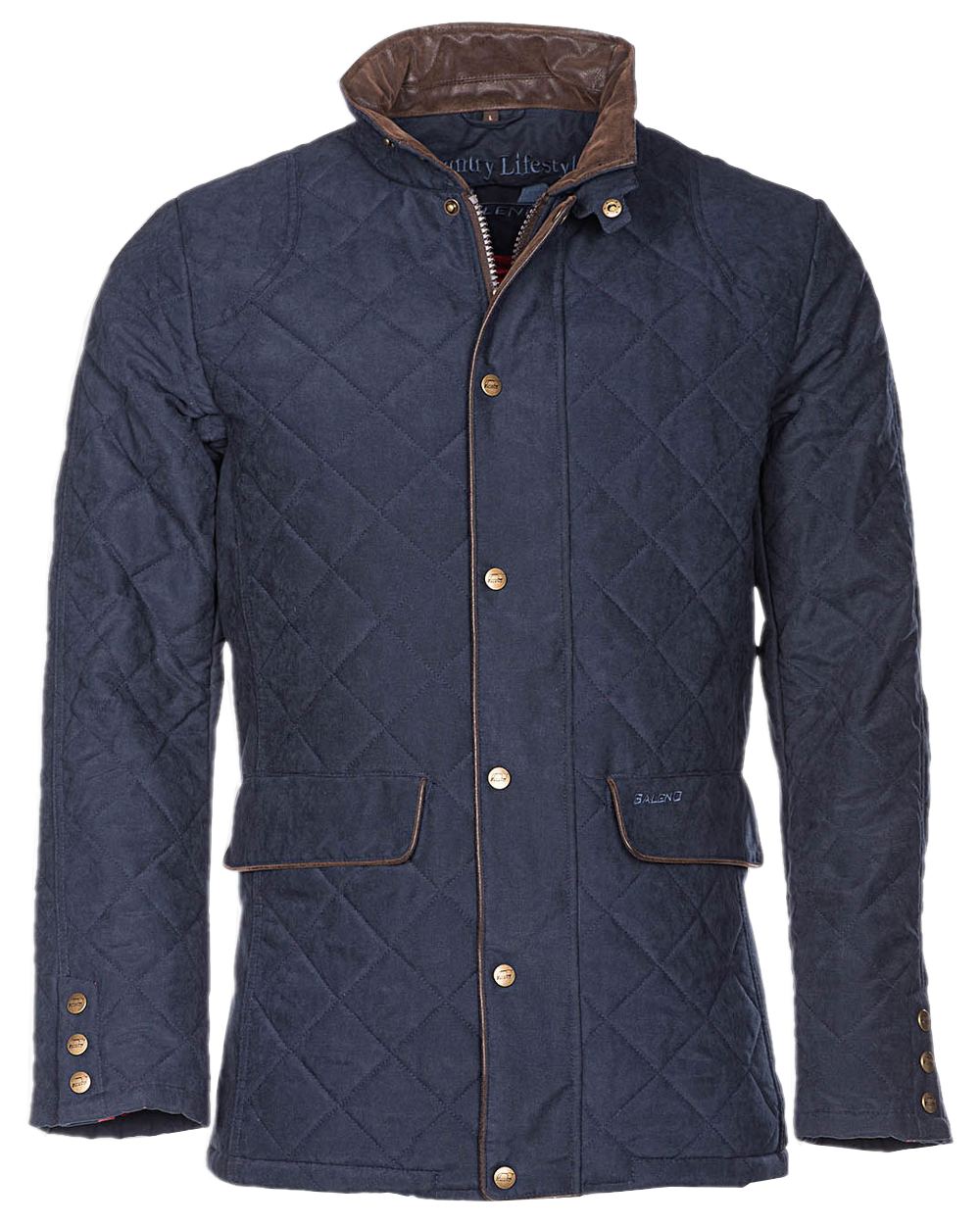 Navy Blue Coloured Baleno Cheltenham Quilted Jacket on white background
