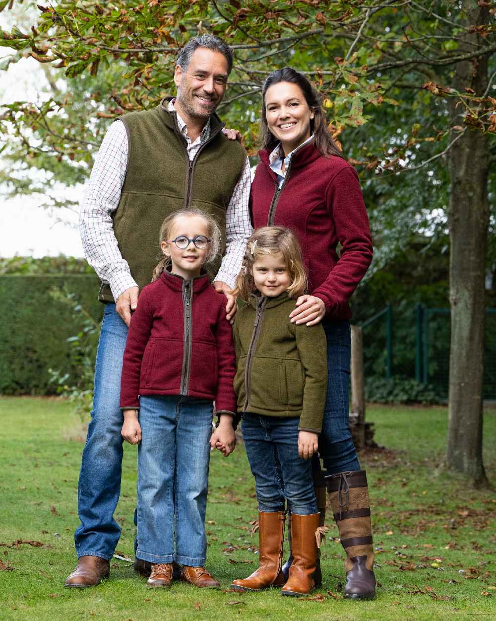 Burgundy Coloured Baleno Kids Cody Fleece on park background
