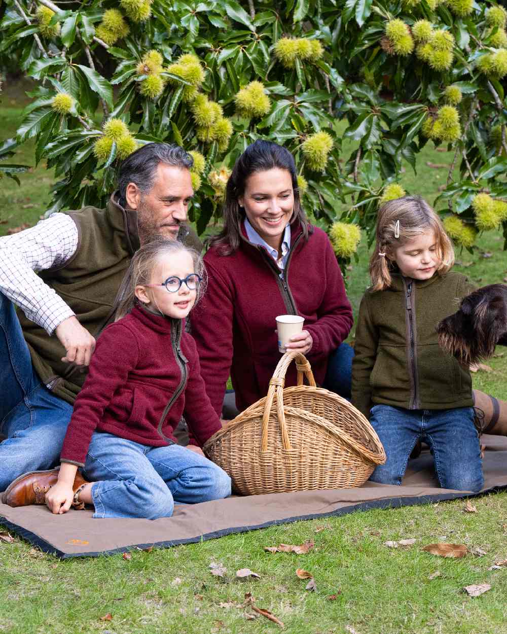 Burgundy Coloured Baleno Kids Cody Fleece on park background