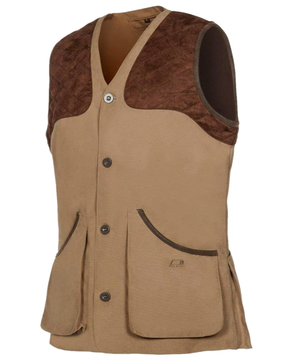Camel Coloured Baleno Dolman Gilet on white background