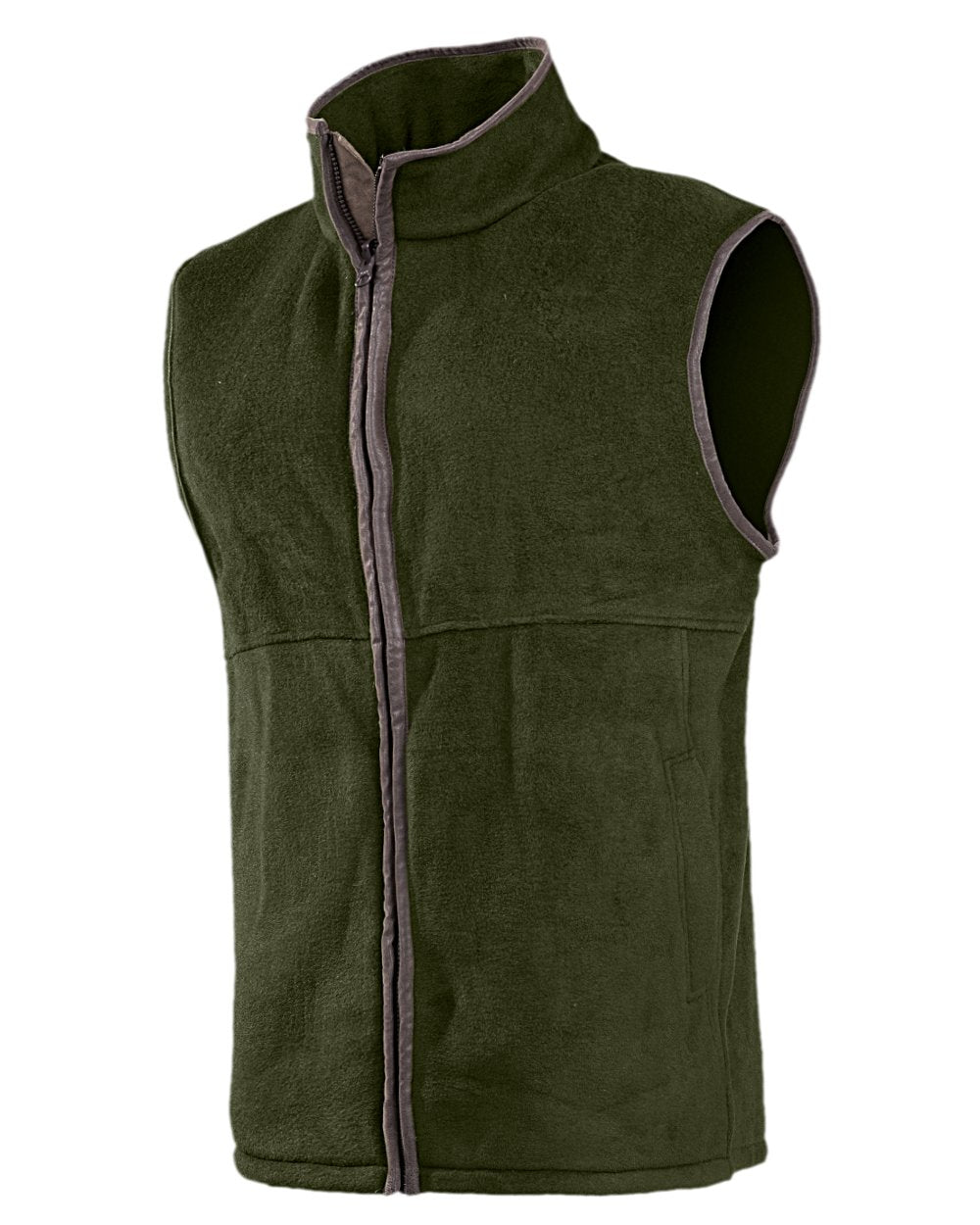 Khaki Coloured Baleno Harvey Fleece Gilet on white background
