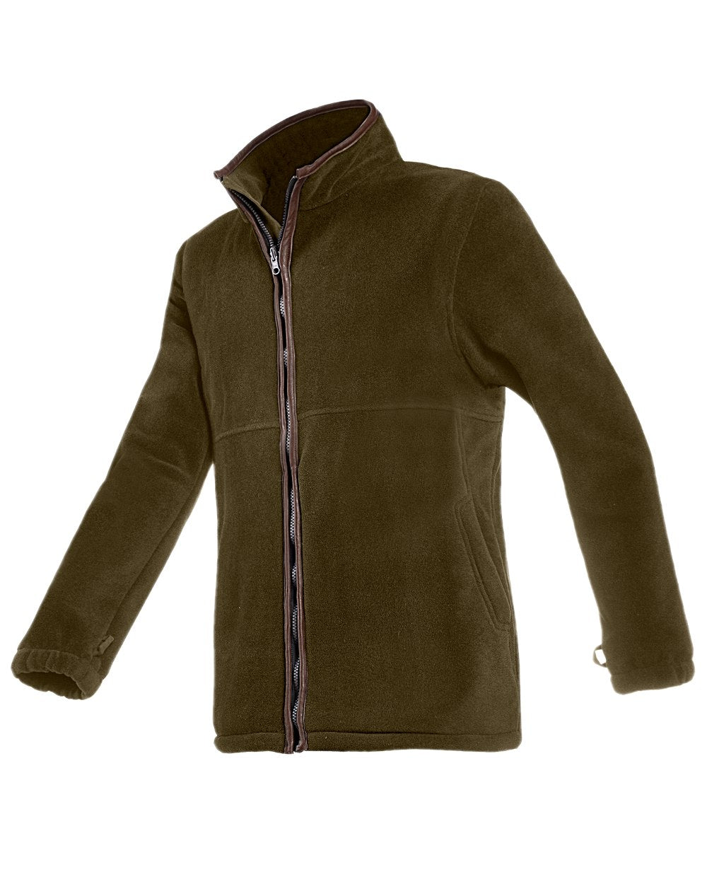 Olive Coloured Baleno Henry Fleece Jacket on white background