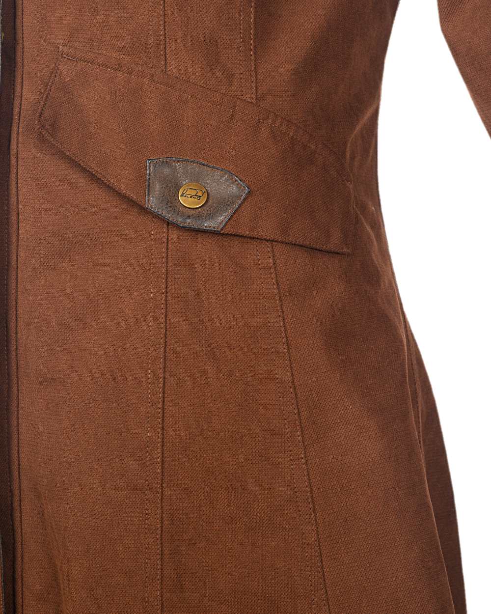 Earth Brown Coloured Baleno Kensington Long Waterproof Coat on white background