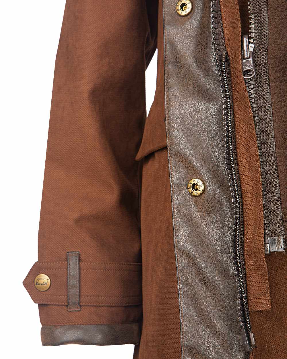 Earth Brown Coloured Baleno Kensington Long Waterproof Coat on white background