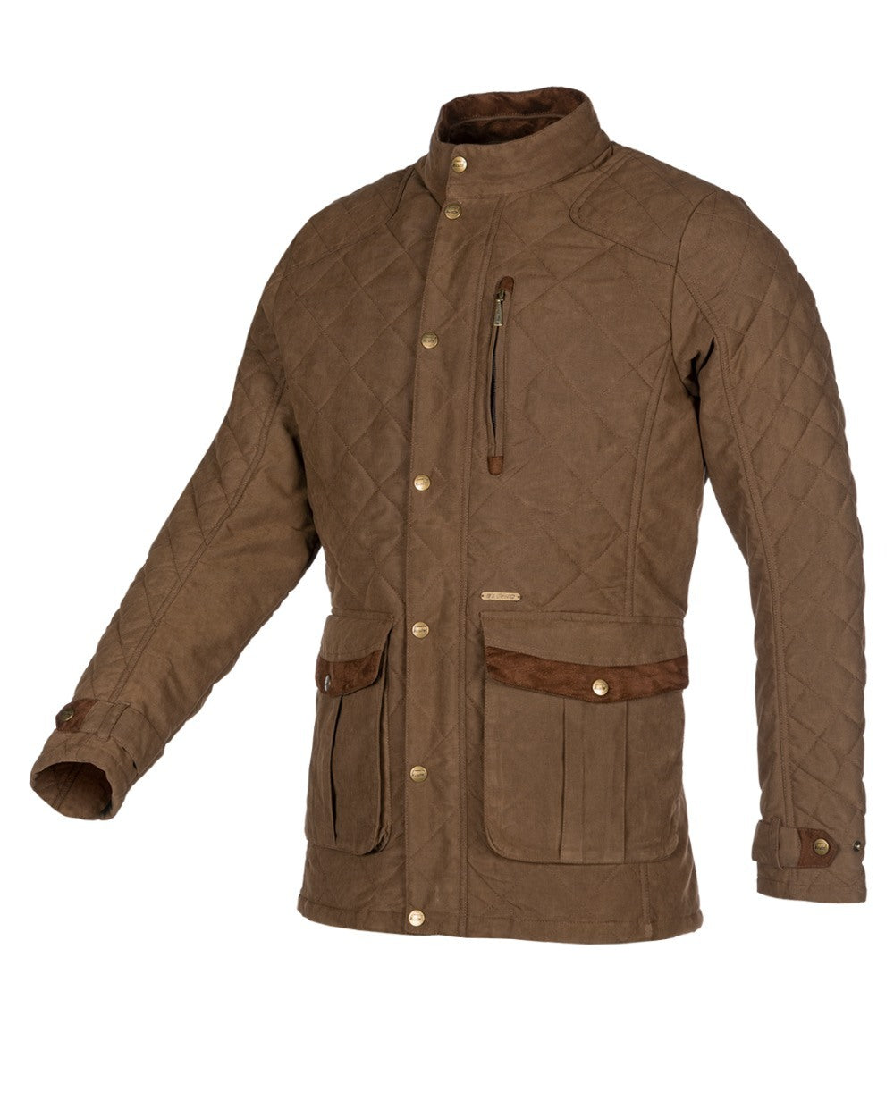 Earth Brown coloured Baleno Mens Goodwood Quilted Jacket on white background