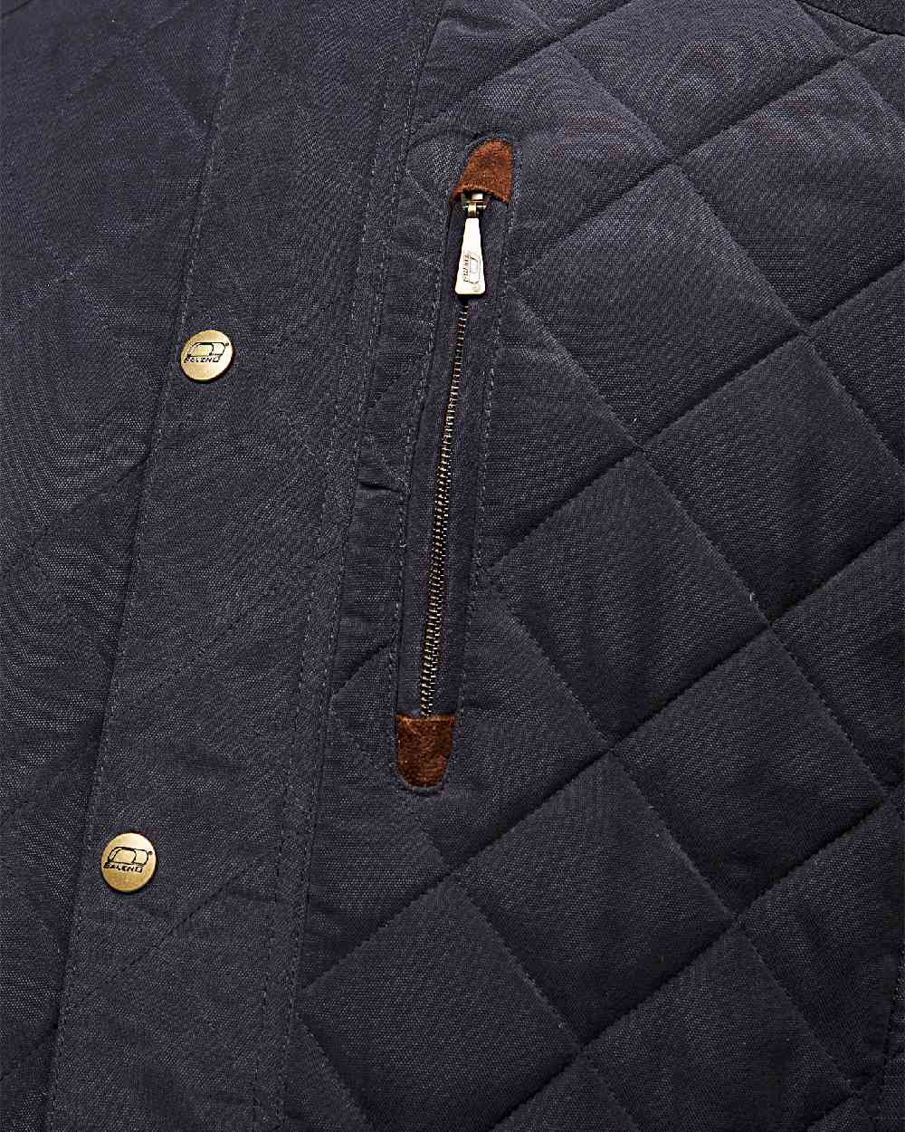 Navy Blue coloured Baleno Mens Goodwood Quilted Jacket on white background