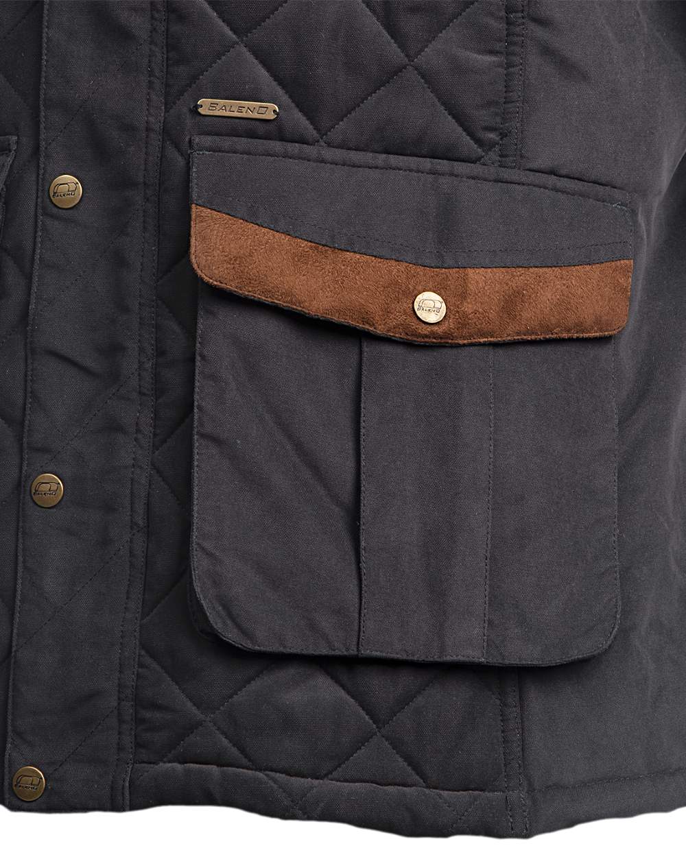 Navy Blue coloured Baleno Mens Goodwood Quilted Jacket on white background