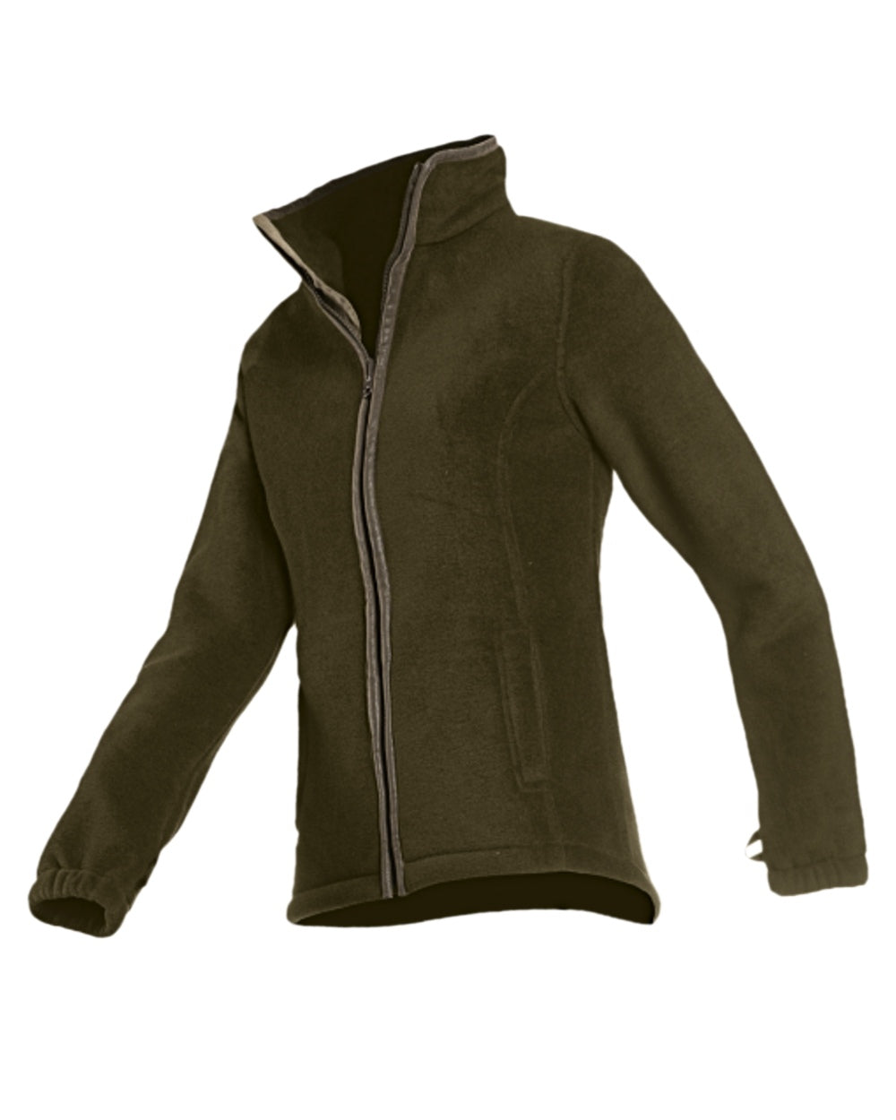 Olive Coloured Baleno Sarah Fleece Jacket on white background