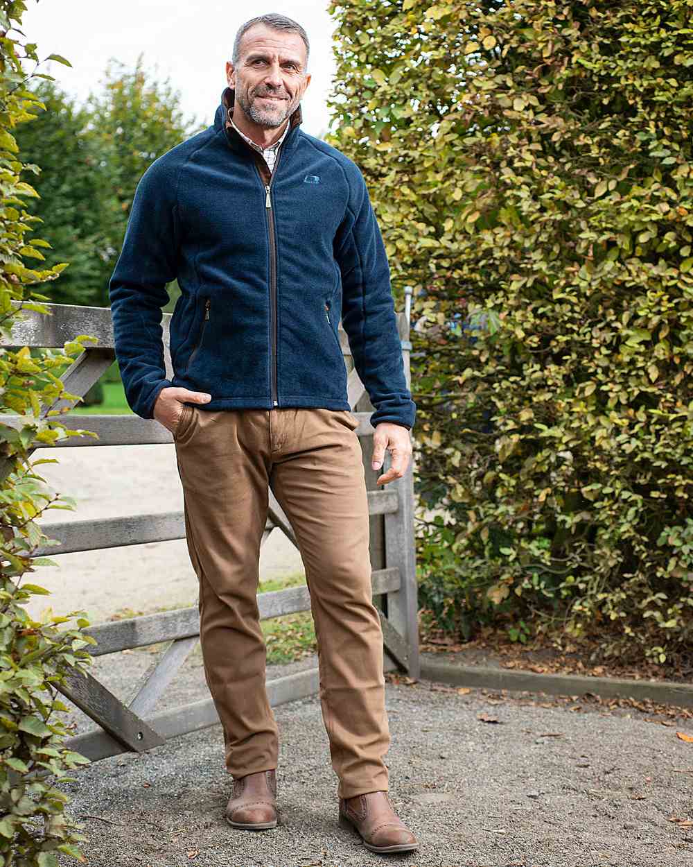 Navy Blue Coloured Baleno Watson Waterproof Fleece Jacket on nature background