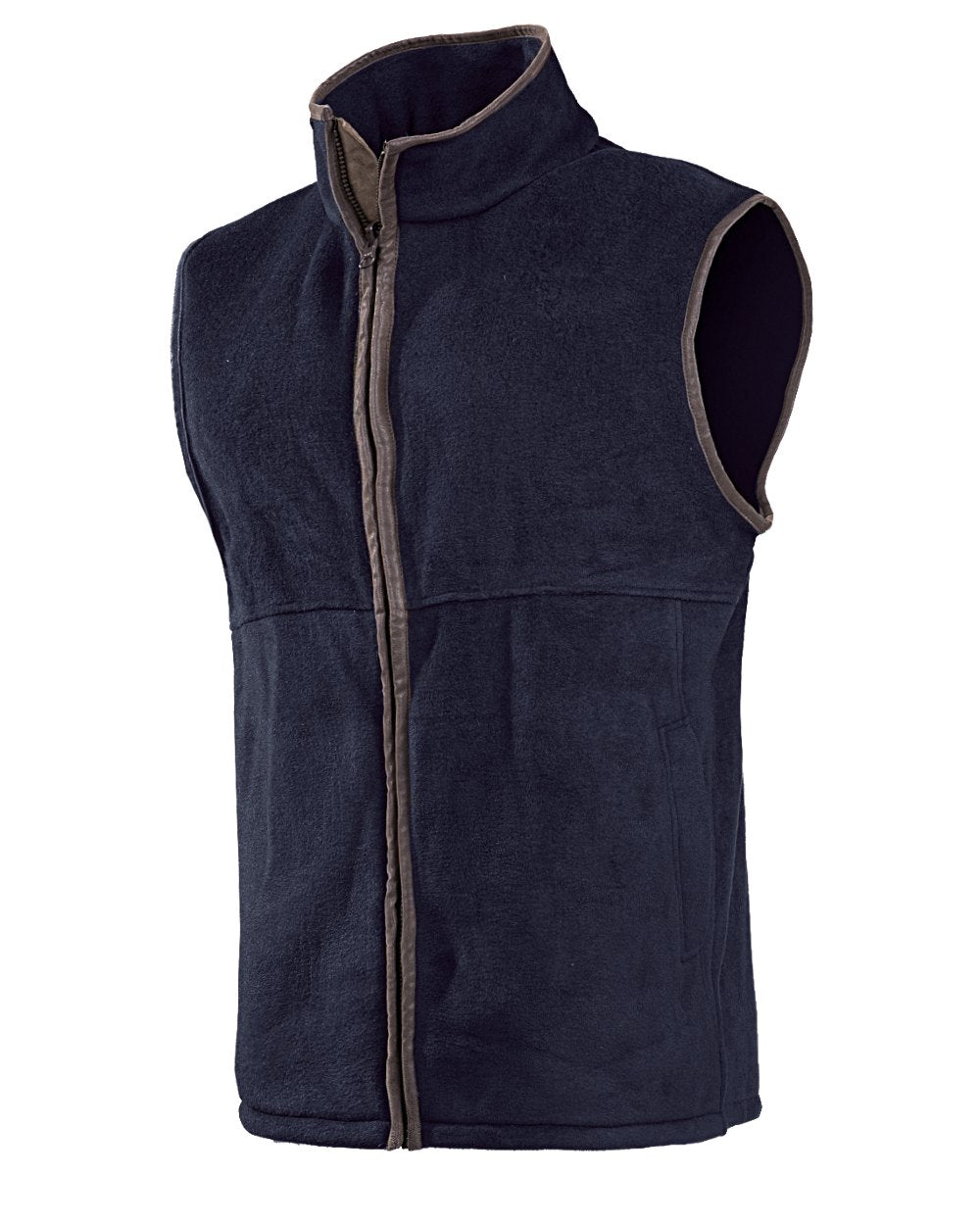 Navy Blue Coloured Baleno Wizz Kids Fleece Gilet on white background