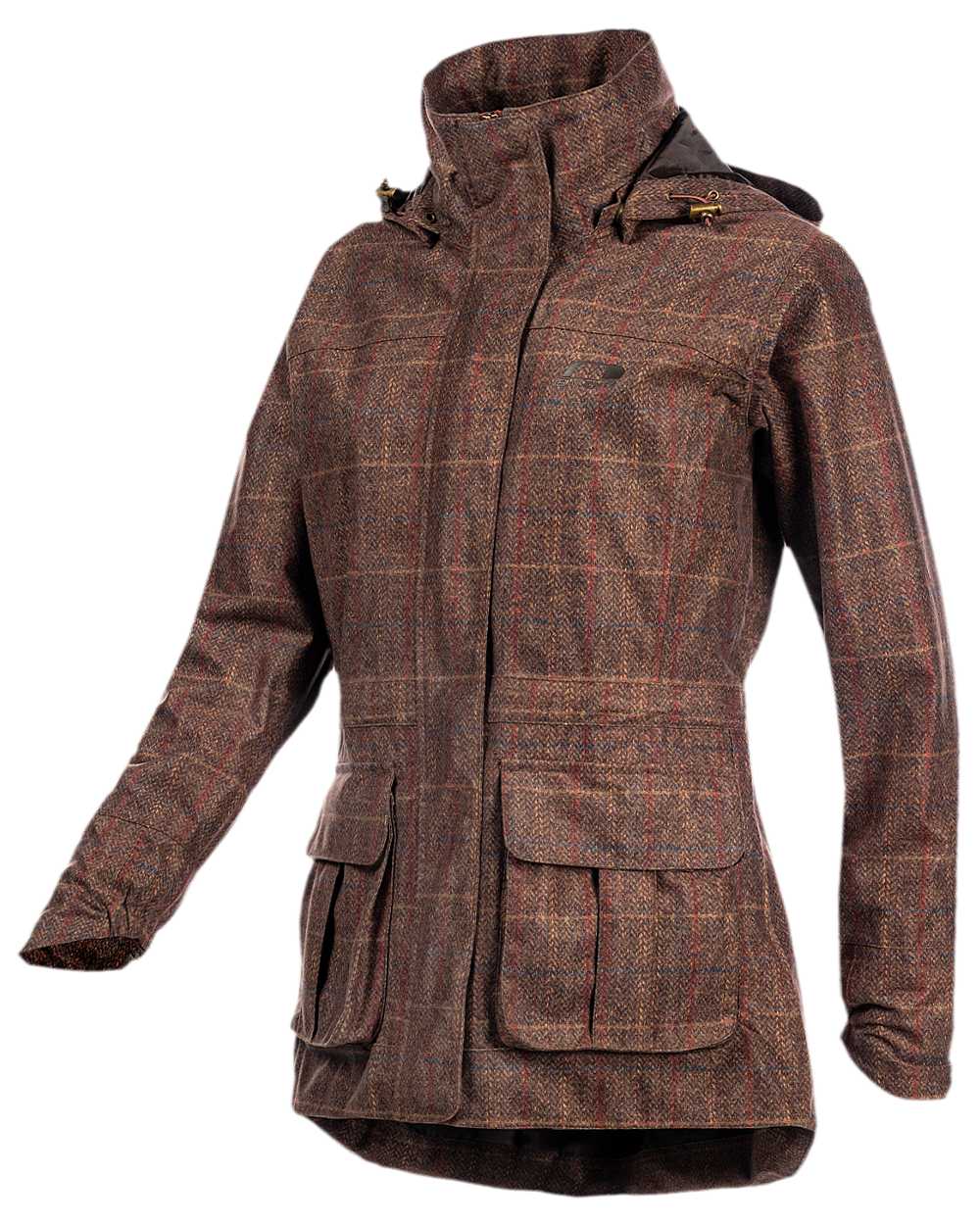 Check Brown Coloured Baleno Womens Pembroke Printed Packaway on white background