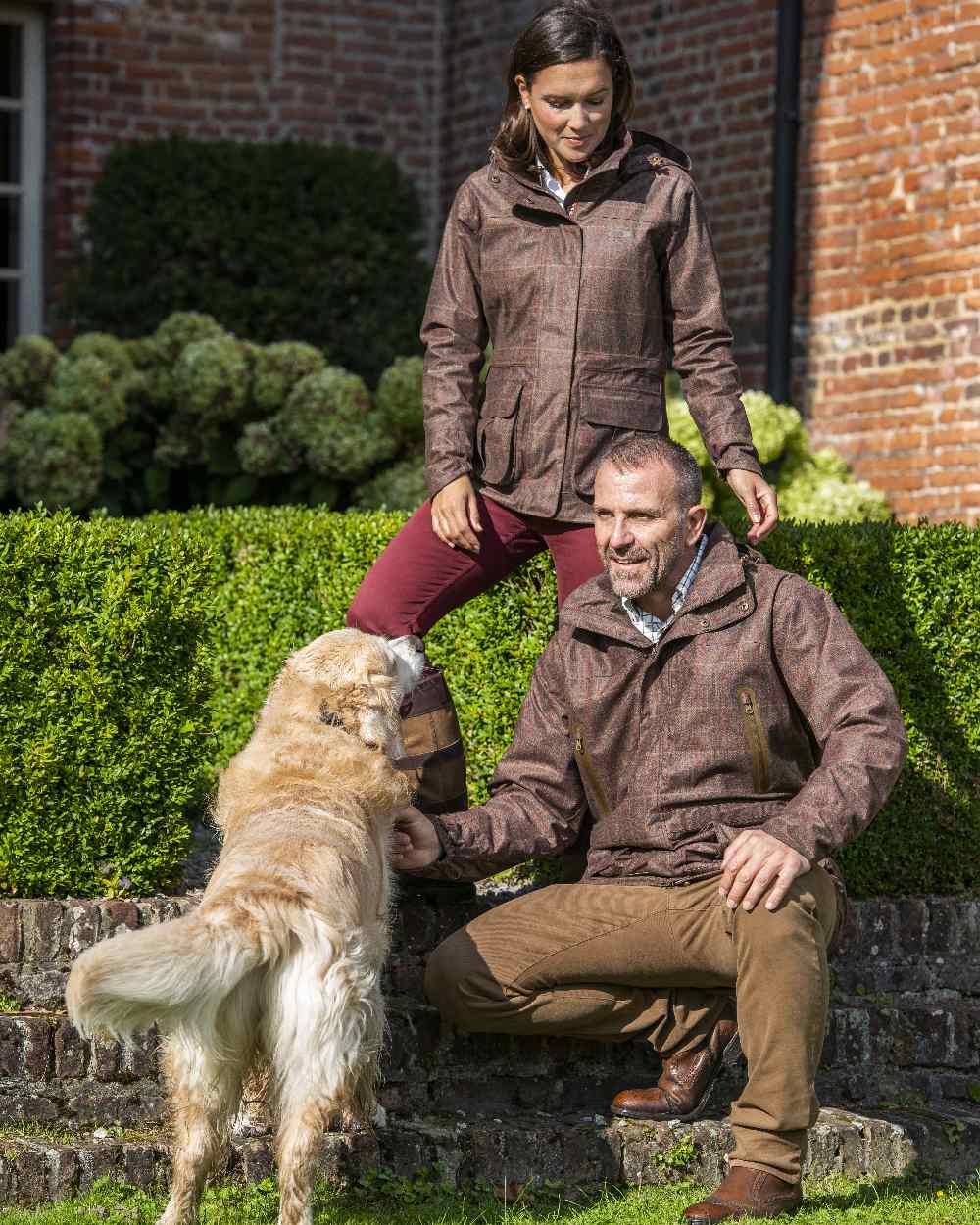 Check Brown Coloured Baleno Womens Pembroke Printed Packaway on building background