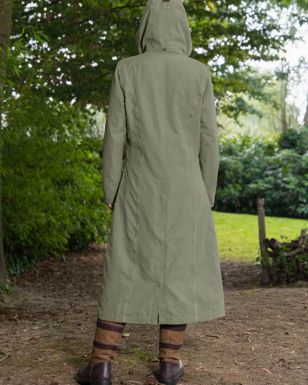 Baleno Kensington Safe Womens Long Riding Coat in Grey Green 