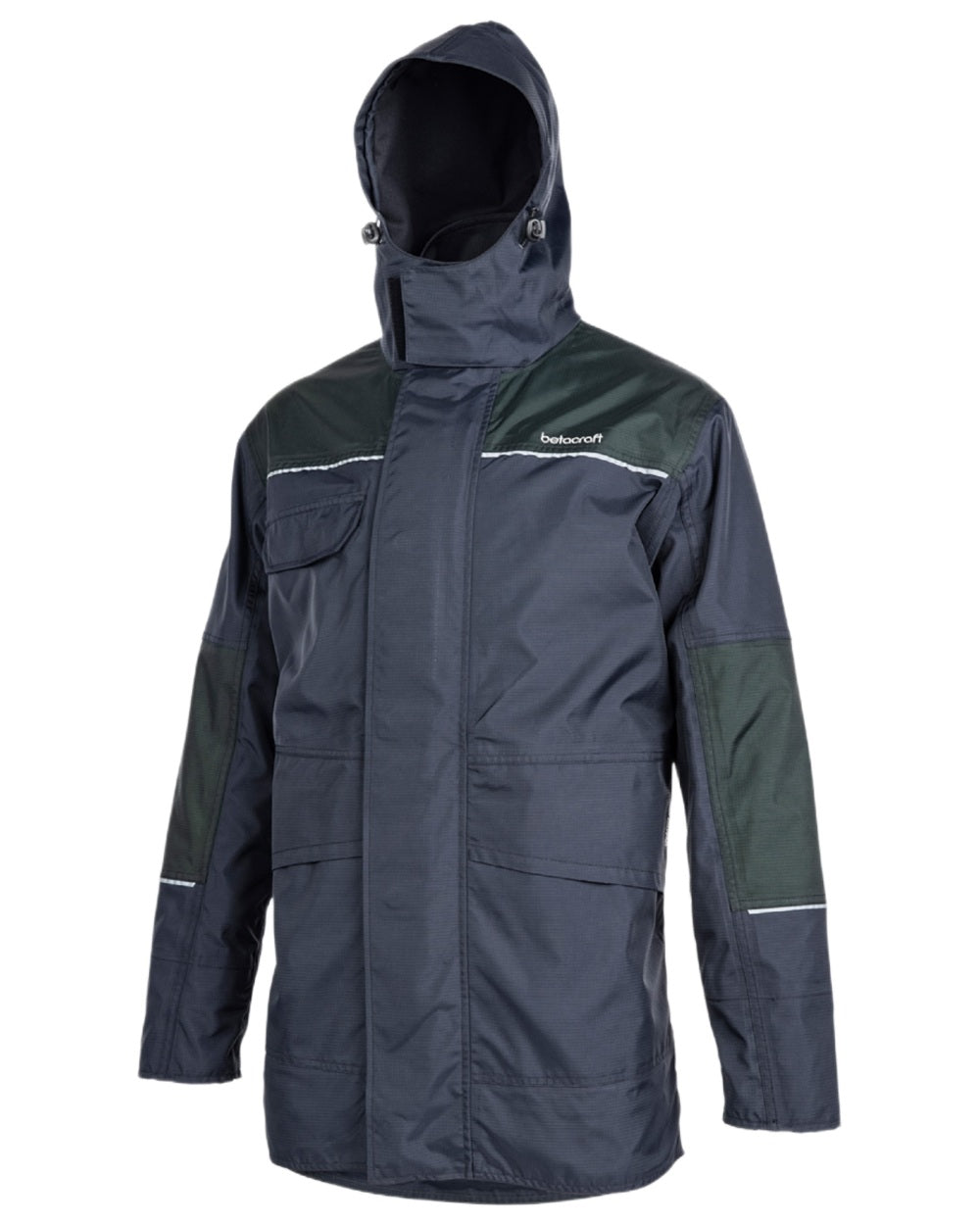 Black Moss coloured Betacraft ISO940 ECO Waterproof Parka on white background