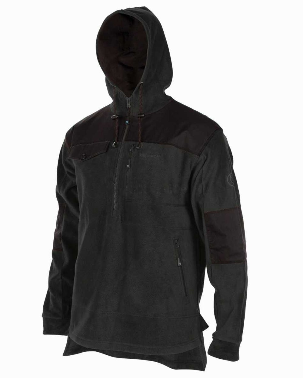 Black Asphalt coloured Betacraft Quest Fleece Bush Shirt on white background
