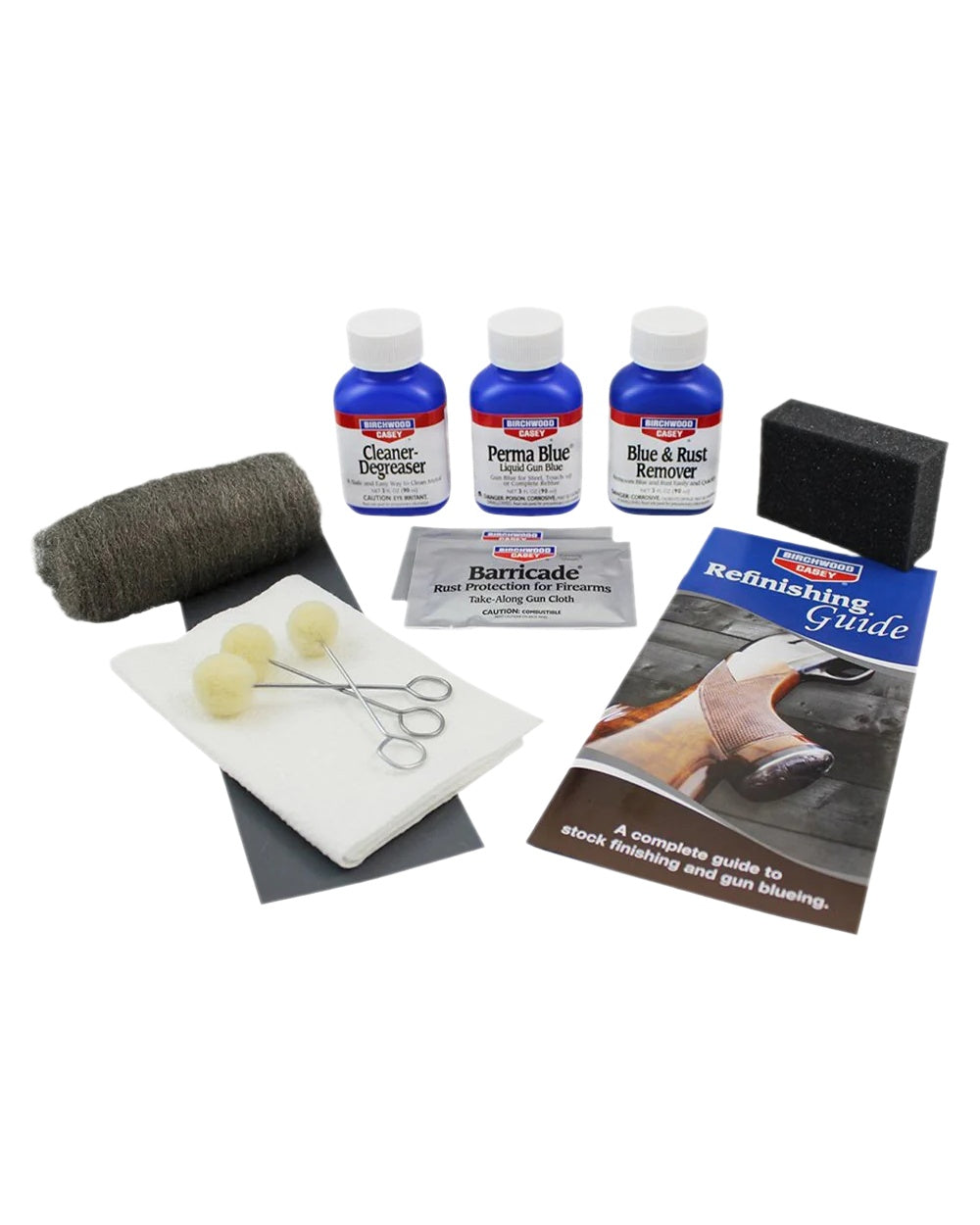 Birchwood Casey Perma Blue Liquid Gun Blue Complete Kit On White Background