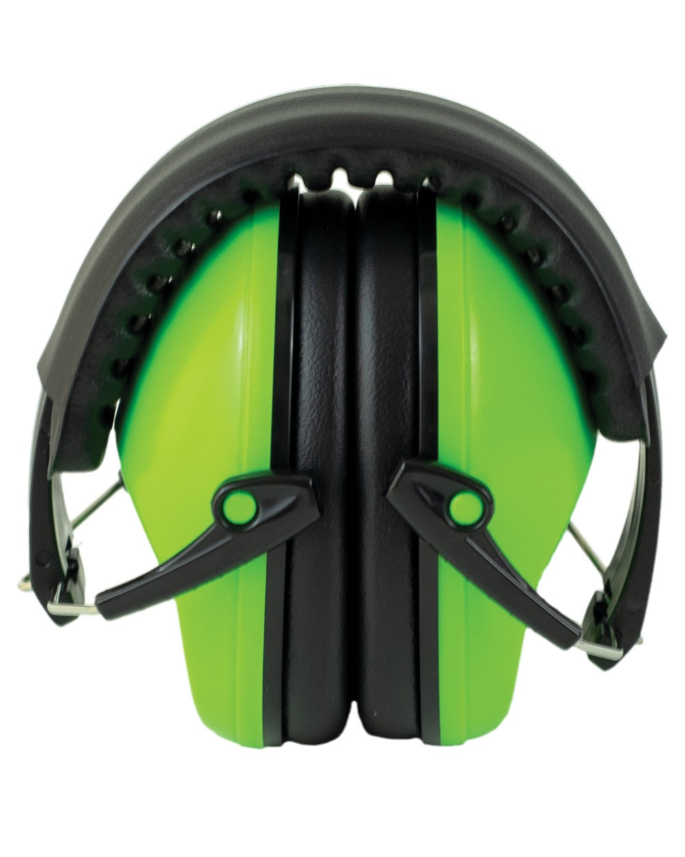 Luminous Green Coloured Bisley Compact Hearing Protection on white background