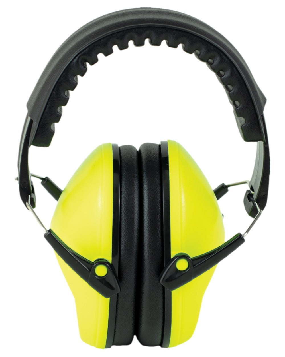 Luminous Yellow Coloured Bisley Compact Hearing Protection on white background
